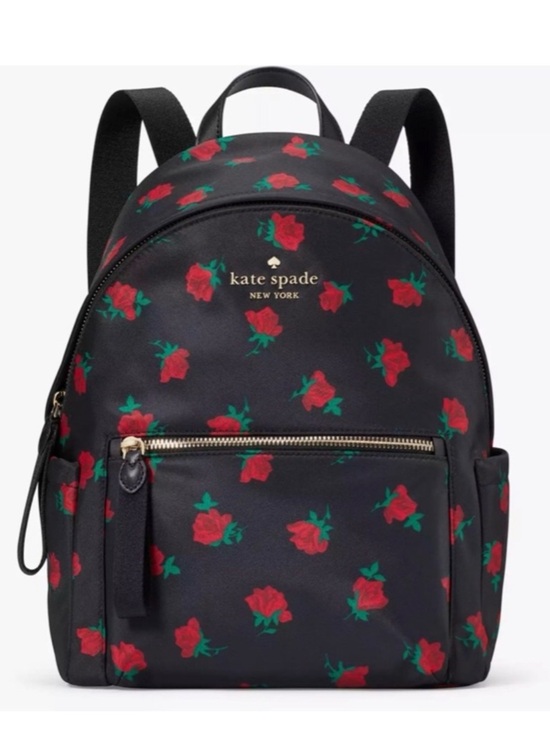 kate spade Handbags - Kate Spade New York Black Rose Toss Large Backpack